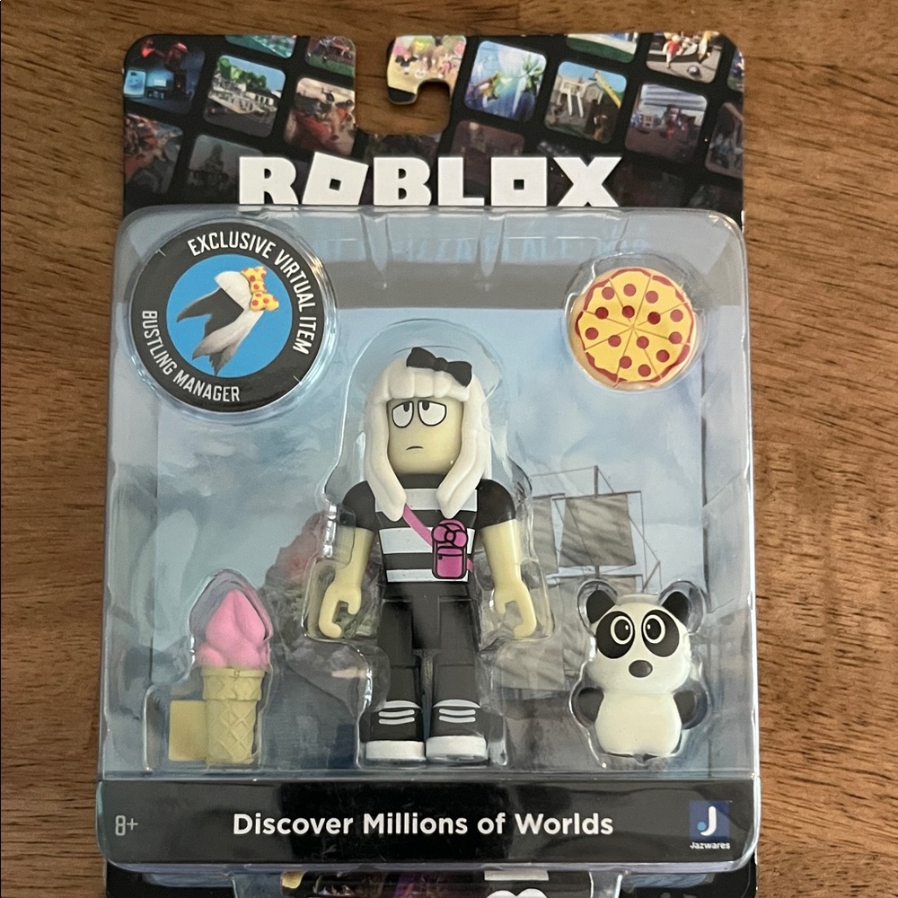 Roblox Action Figure with Panda Companion - Black and White